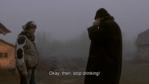 artfilmfan: Bela Tarr on the set of The Turin Horse (talking to lead actor János Derzsi) 