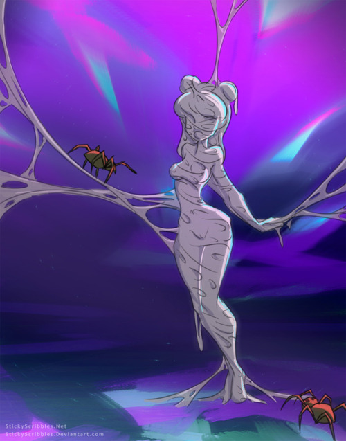 Webbed Damsel 3 A cute and sexy damsel all bundled in a sticky spider’s web.//Like what you see?  Support us for more on going art content, events,   and uncensored versions:https://gum.co/vpHEKhttps://stickyscribbles.itch.io/spider-bondage-bundle-7