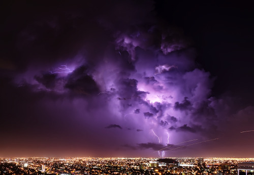 awkwardsituationist:  lightning over the skies of miami photographed by lostINmia from his apartment 