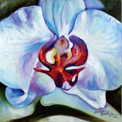 “The earth laughs in flowers” Ralph Waldo Emerson (link in profile) #oil paint #acrylic #flowers #orchid