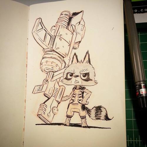 Inktober:  - Ultron - Rocket Raccoon
