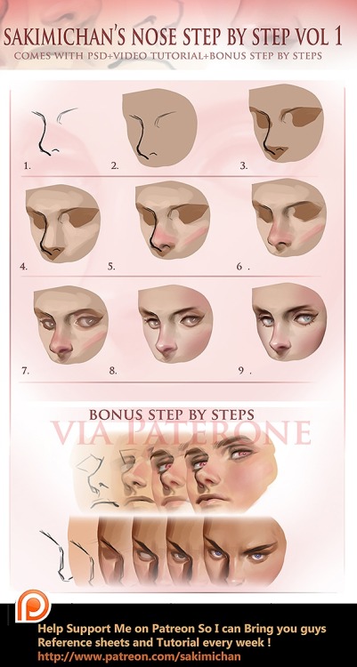 sakimichan:Hey guys, this is a simple nose step by step tutorial : )Early release bonus steps: ► htt