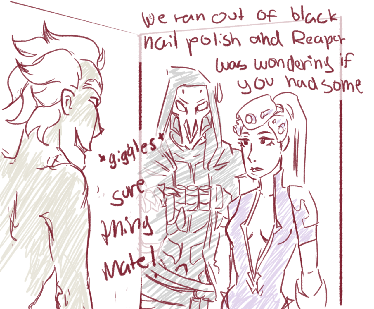 colorsofdoom:  Junkrat just befriends averyone through nail polish Well, that took