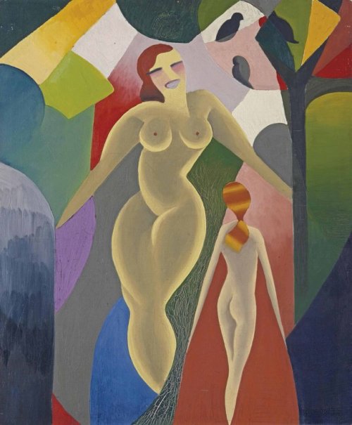 chorisarautrui:“Deux nus dans un paysage” Peinture de l’artiste René Magritte -1921-