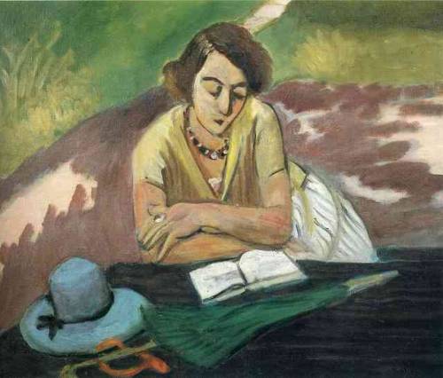 artist-matisse: Reading Woman with Parasol via Henri MatisseMedium: oil on canvas