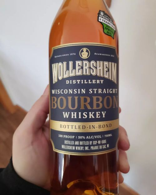 Birthday bottle from Wisconsin #wollersheim #bottleinbond #whiskey #bourbon #happybirthday #supporty