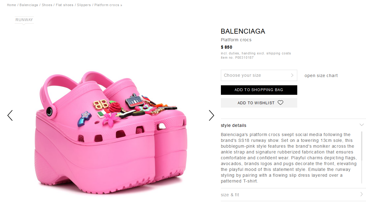 850 dollar crocs