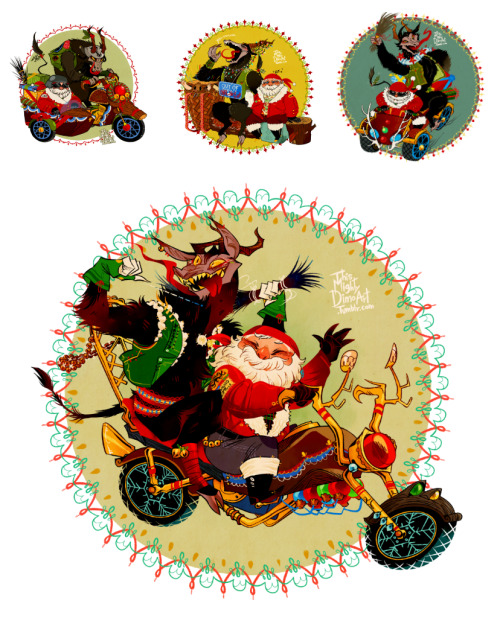 Some Christmas greetings from ol’ Nick and KrampusPATREON//COMMISSIONS//GUMROAD//SHOPS 1 - 2