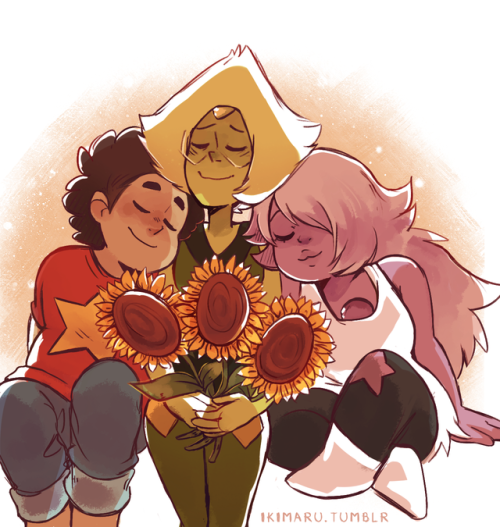 ikimaru:three little sunflowers