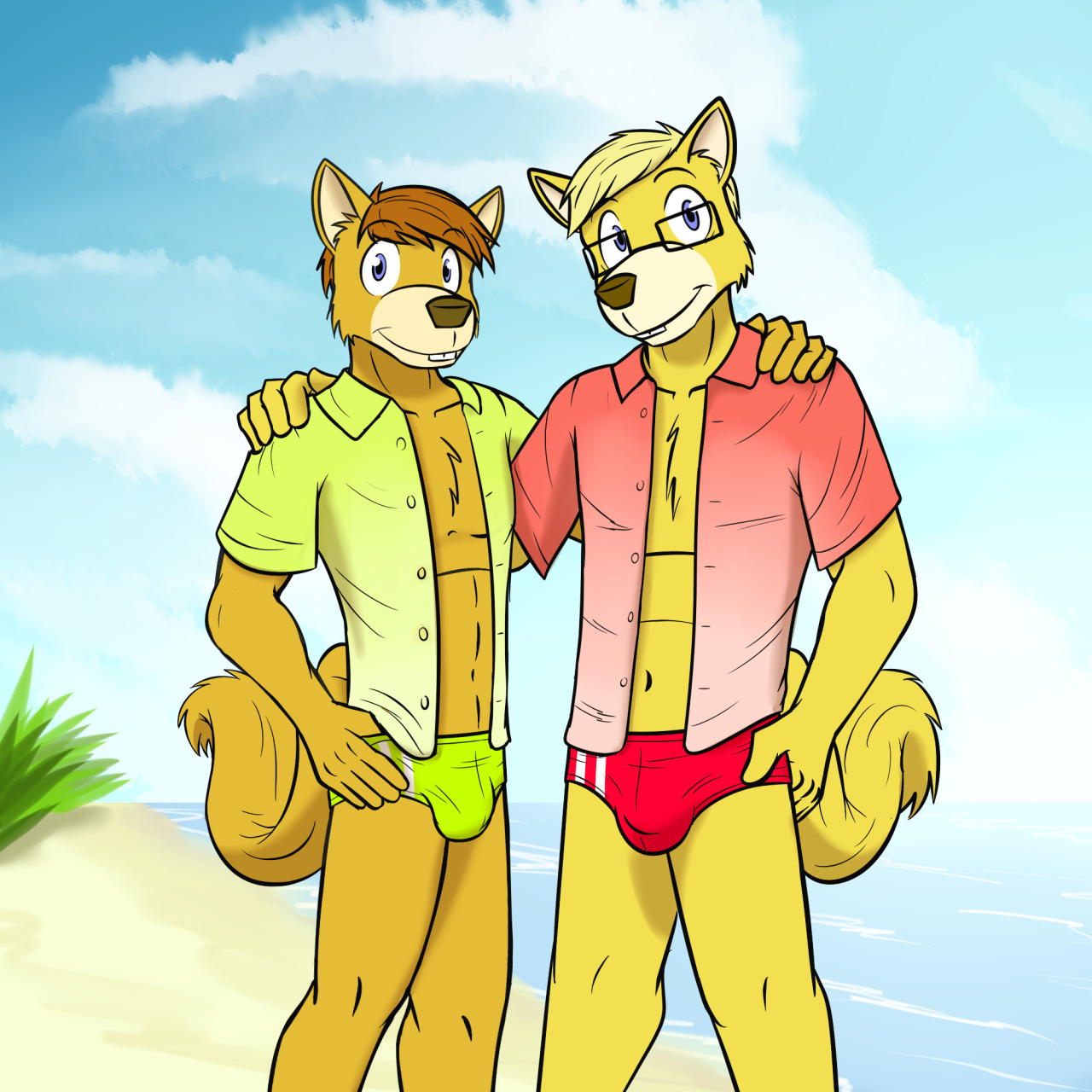 Felix and Jeremy taking a Father’s Day beach trip to Rhapsody Island.  This picture