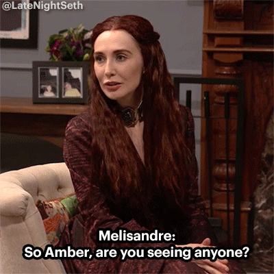 Video: Seth Meyers Invites Game of Thrones’ Melisandre to His Baby Shower