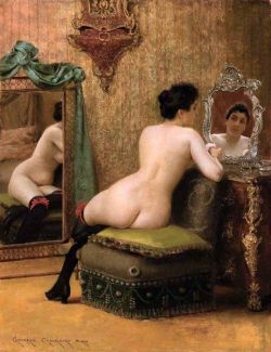 elpasha71:  Femme au boudoir by Georges Croegaert (Belgian 1848-1923) 