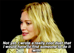 duffhilary:When asked if there are any collaborations on her new album, Hilary Duff admitted that sh