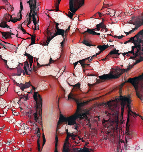 crossconnectmag:  Sarah Olson I exaggerate and combine forms — distended tree limbs,