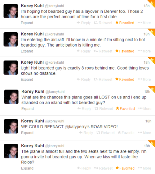 mintytroye:  The Epic Love Story of Korey and Hot Bearded Guy in its entirety. 