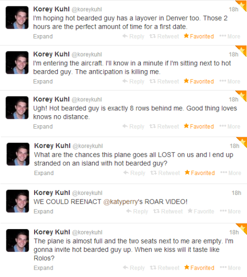 tyleroakley:  mintytroye:  The Epic Love Story of Korey and Hot Bearded Guy in its entirety.   #FollowFriday 