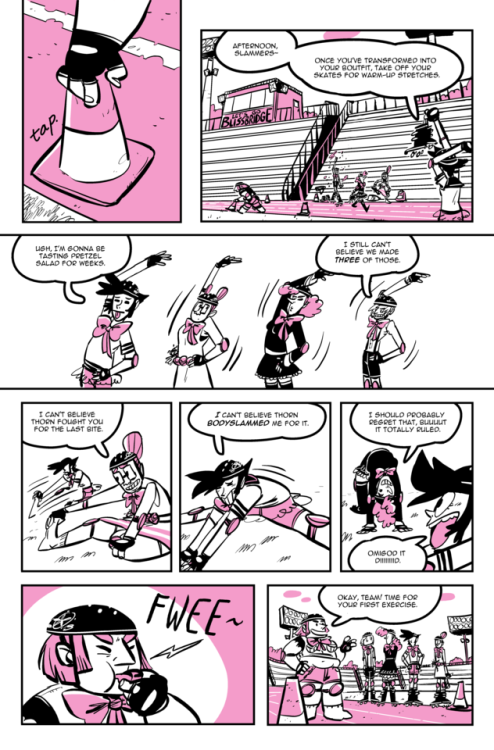 If you haven’t been reading my roller derby magical girl comic, here’s just a bit of wha