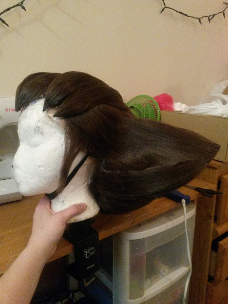 Tron Bonne wig commission! Bas wig is a Delilah from Arda Wigs in Dark Brown!