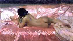 transistoradio:  Joaquín Sorolla (1863-1923), Nude Woman (1902), oil on canvas, 186 x 106 cm. Via Flickr.  ❤️