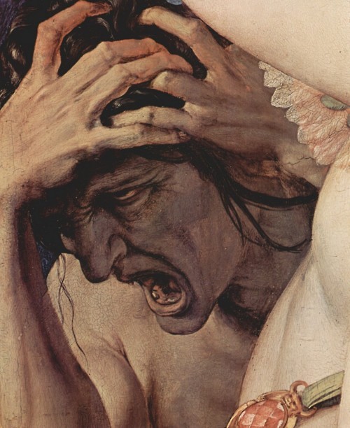 deathandmysticism:  Bronzino, Detail of Allegory of the Triumph of Venus, National Gallery, London, 1540-45 