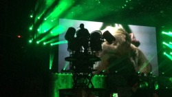 ink-metal-art:  Another pic i took of SlipKnoT in OKC! Chris Fehn with some weird shadow thing going on…..