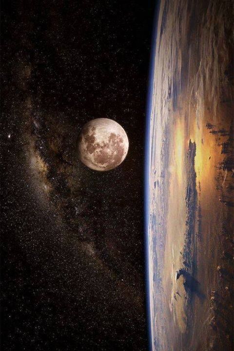 space-pics:  Milky Way, The Moon &amp; Earth In One Photohttp://space-pics.tumblr.com/