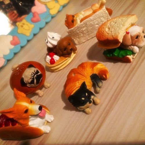 archiemcphee:  Remember those outrageously cute Banana Bird capsule toys we posted about a couple week ago? Meet their kawaii canine counterparts: Bread Dogs. Bandai created this adorable new series of Gashapon toys, which is actually their fifth series