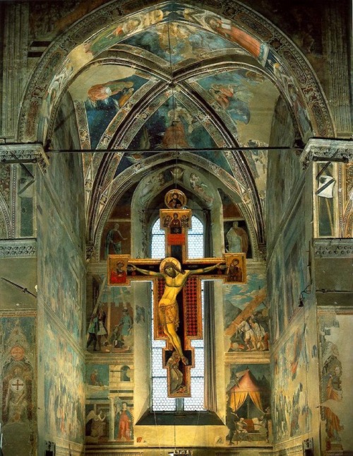 artist-francesca:View of the Cappella Maggiore, Piero della FrancescaMedium: fresco,wallwww.