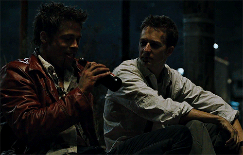 geminiscene:  brad pitt and ed norton in fight club (1999)