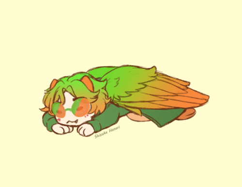 shizuka-hanari:I was thinking, in what position davepeta sleeps? so i ended up drawing