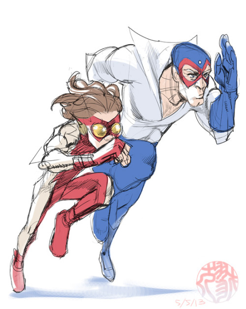 Bart and Max the speedsters rough sketch by Ricken-Art