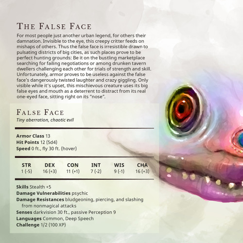 the-fluffy-folio:False Fase – Tiny aberration, chaotic evilFor most people just another urban legend