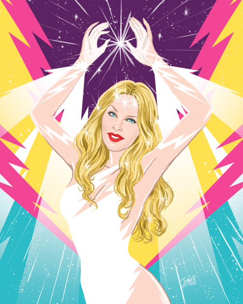 Interdimensional Kylie Minogue giving us some starlight (signed prints) © Iván García.Digital art.