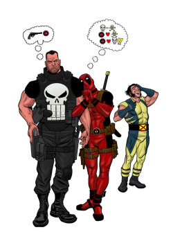 thehappysorceress:  DeadpoollovesFrank by Adam Huntley