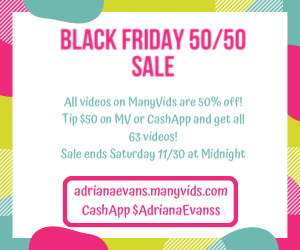 I’m running a sale on my ManyVids store