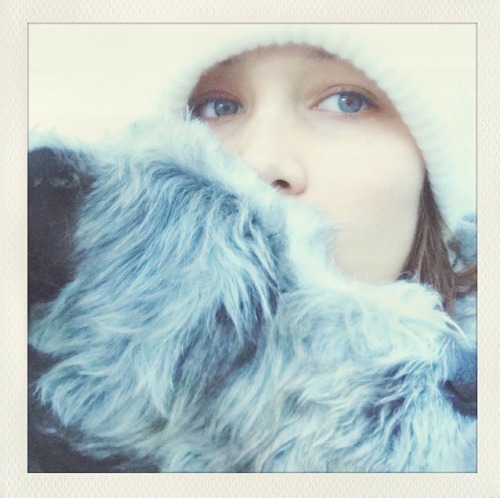 hadidnews:  Bella: “just me n billie my snow bunny❄️❄️❄️”  its-vogue-baby.tumblr.com/