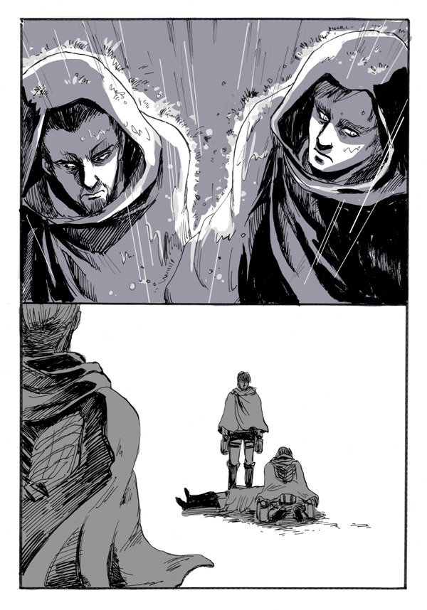 shingekinokyojins:  団長と調査兵団とミカサと 