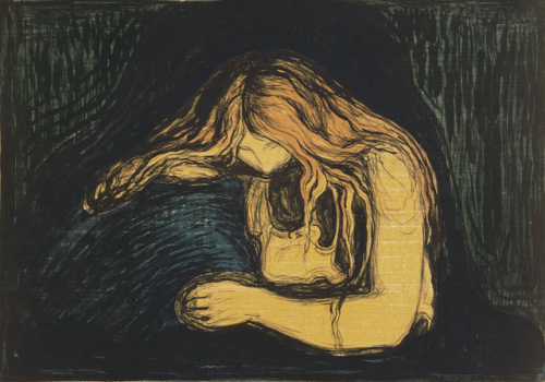 igormag:Edvard Munch(1863-1944), Vampyr II, 1895.woodcut