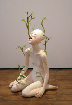 redlipstickresurrected: Ishibashi Yui aka 石橋ユイ (Japanese, b. 1985, Okayama, Japan)Female Artists - 涙の果て (End Of Tears), 2008  Sculpture: Stone Powder Clay, Oil Painting