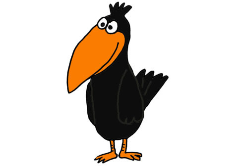 badcharacterdesign: stock cartoon crows look more like baby toucans than actual corvids