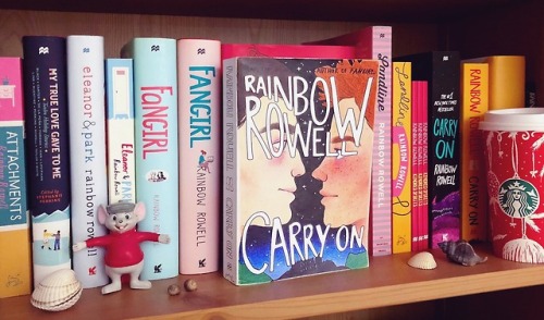 aworldthatsentirelyourown: My ever-growing @rainbowrowell shelfI finally colored the color-in Carry 