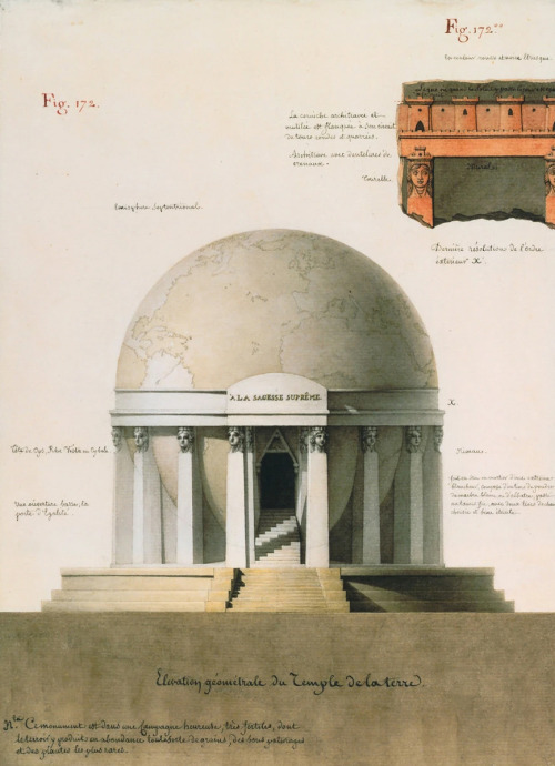 unsubconscious:Jean Jacques Lequeu, Élévation géométrale du temple de la Terre (Geometrical elevatio