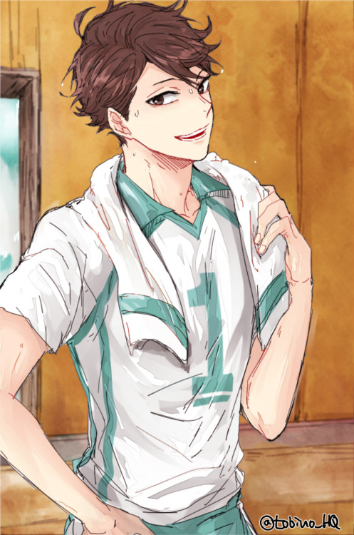 miss-cigarettes:  及川徹 || 飛魚 [pixiv]※Permission to upload this was given by the artist (©).**Please, rate and/or bookmark her works on Pixiv too** [Please do not repost, edit or remove credits]