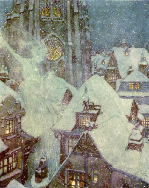 The Snow Queen Flies Through the Winter’s Night, Edmund Dulac