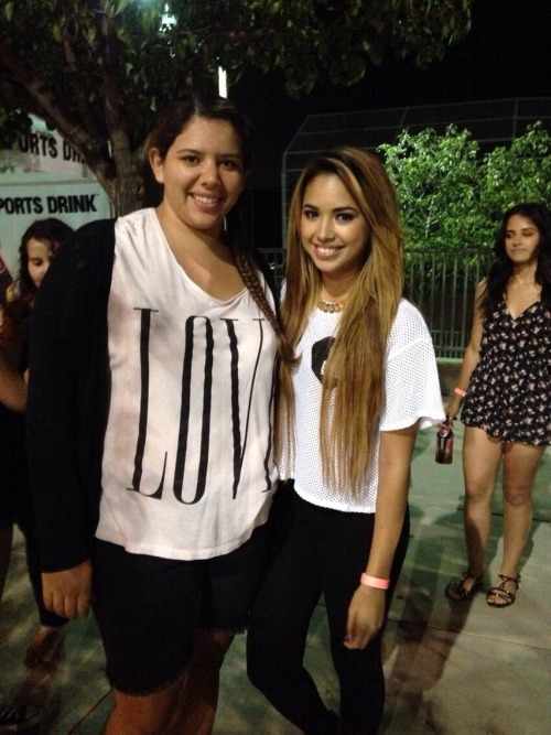 villegas-news:  Jasmine with fans at Chris Brown VS Quincy Baseball Game 