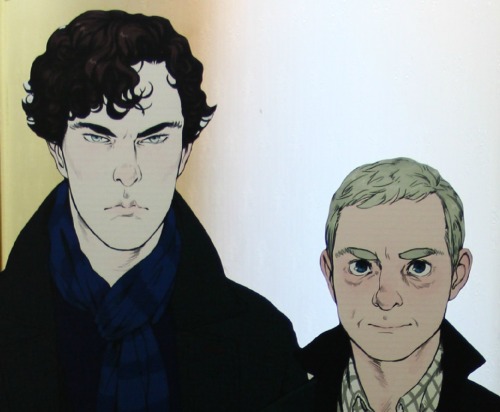 bakerstreetbabes:  BID TO WIN this one of two extremely rare limited edition BBC Sherlock and John stand-ups by the legendary Reapersun!  There are two in the world, and one can live in your home! The Daintiest Thing Under a Bonnet Charity Ball is nearly