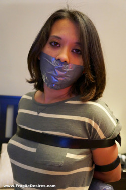 damselsandothersexyness:  bondingfun:  Okay, class, today Miss Nana is going to be teaching us how to properly apply a duct tape gag.  I’m always looking for ways to improve my technique. Who better to learn from than Nana :)