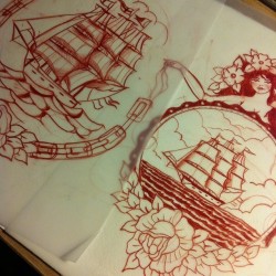 alboytattoo:  Sketching for my next customers.