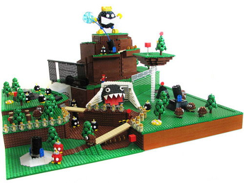 thenintendard:  nerdsandgamersftw: Super Mario 64 - Bob-omb Battlefield crafted from Legos “Bob-omb Battlefield is the first stage of Super Mario 64 - the flagship game for the N64 game system. This game came out way back when I was just a freshman