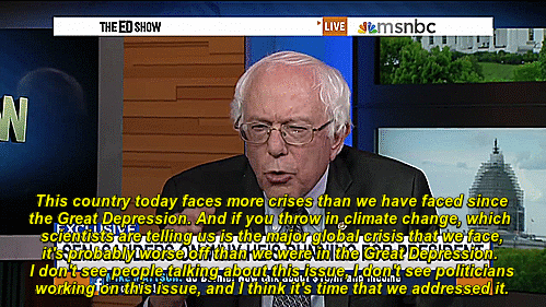 lesserjoke:  Senator Bernie Sanders is running for President on a very simple message:
